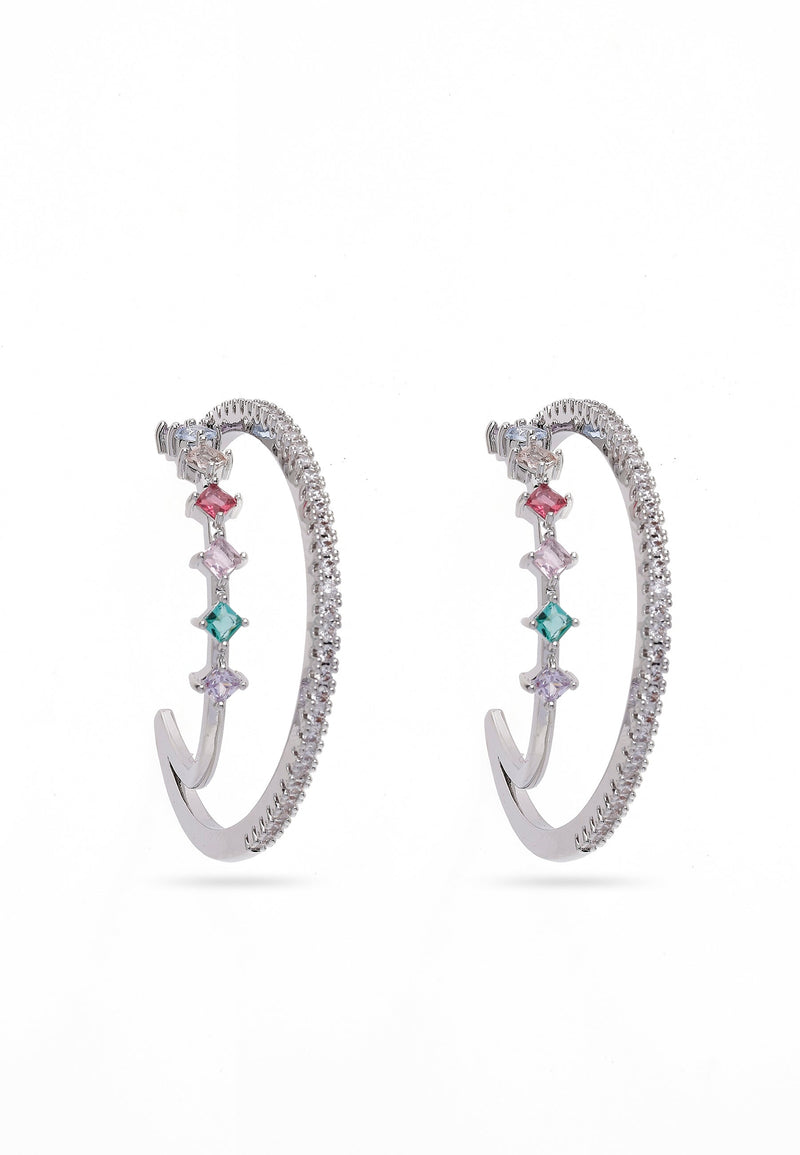 Boucles d'oreilles créoles multicolores