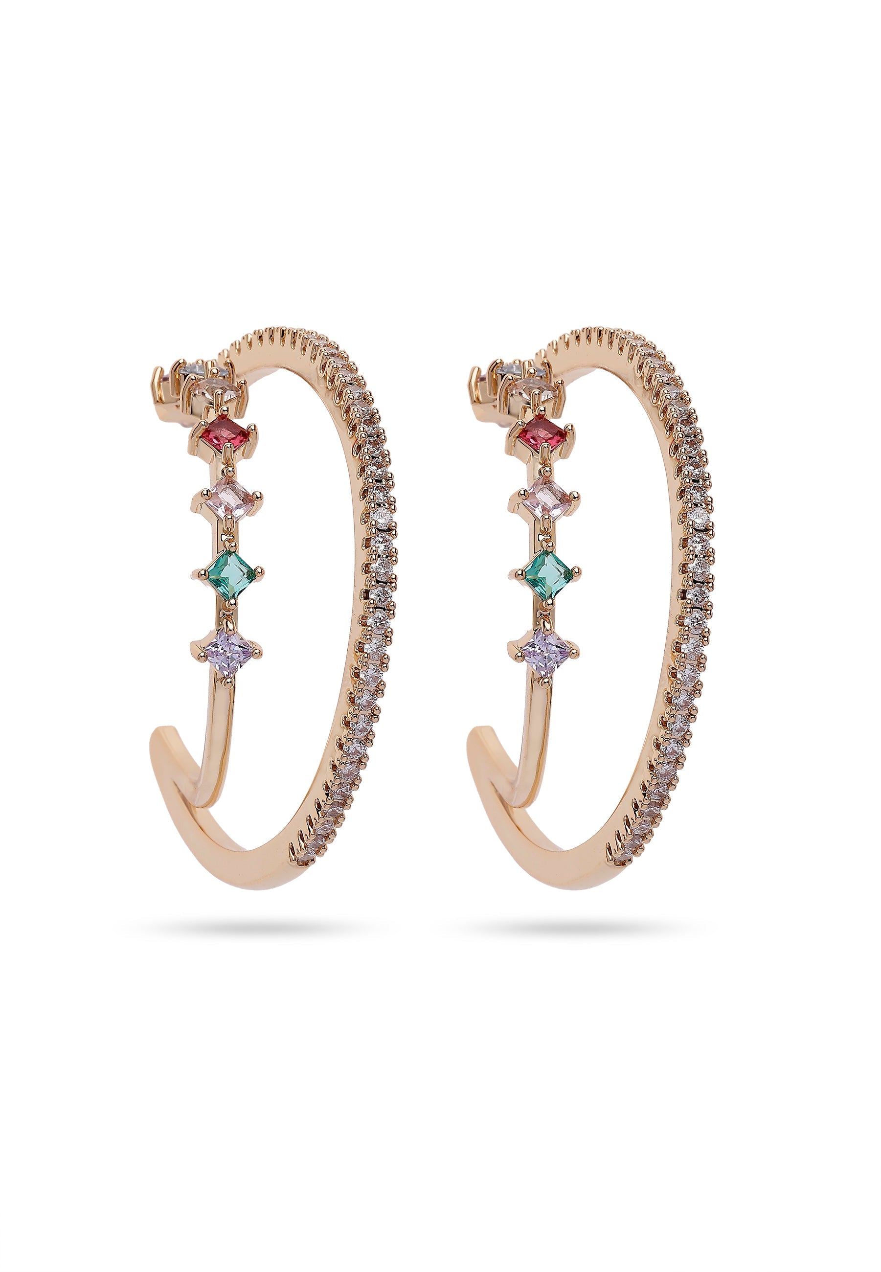 Boucles d'oreilles créoles multicolores