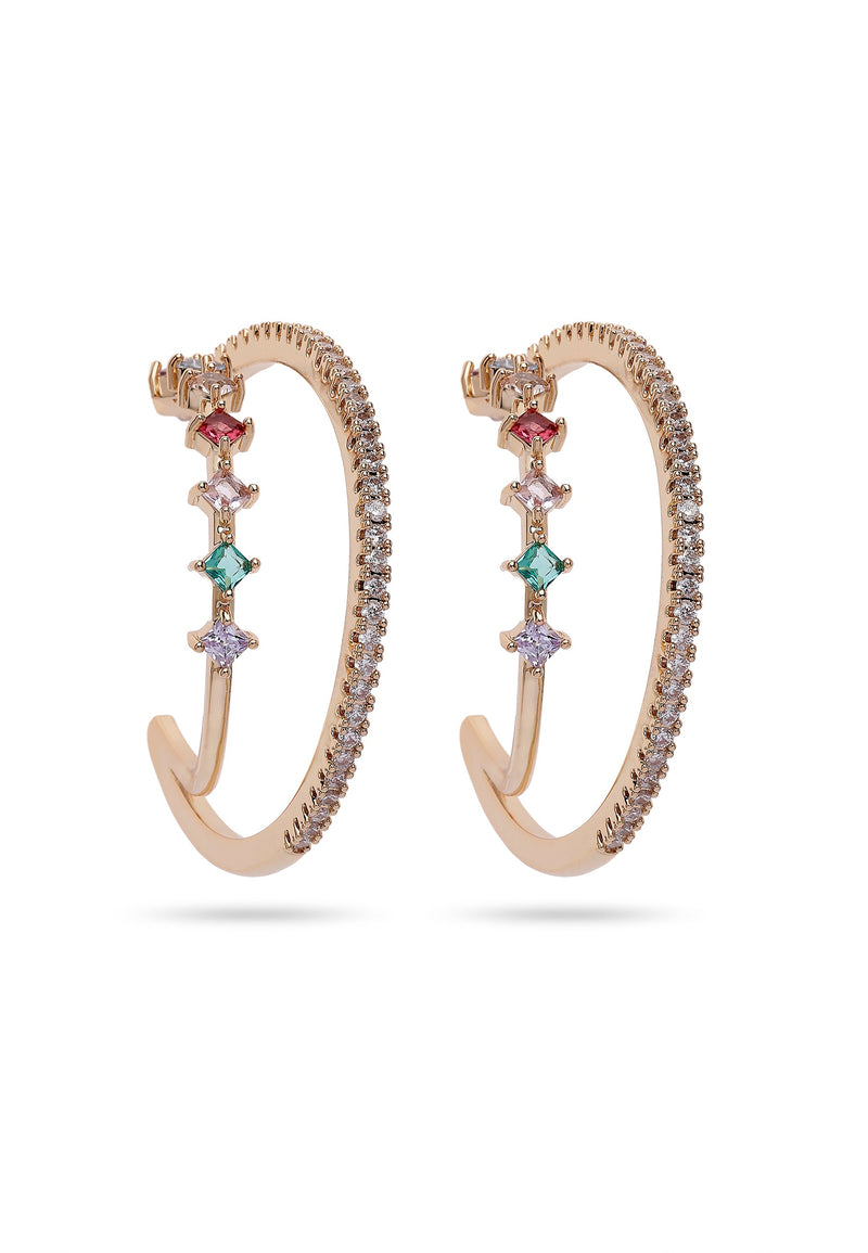 Boucles d'oreilles créoles multicolores