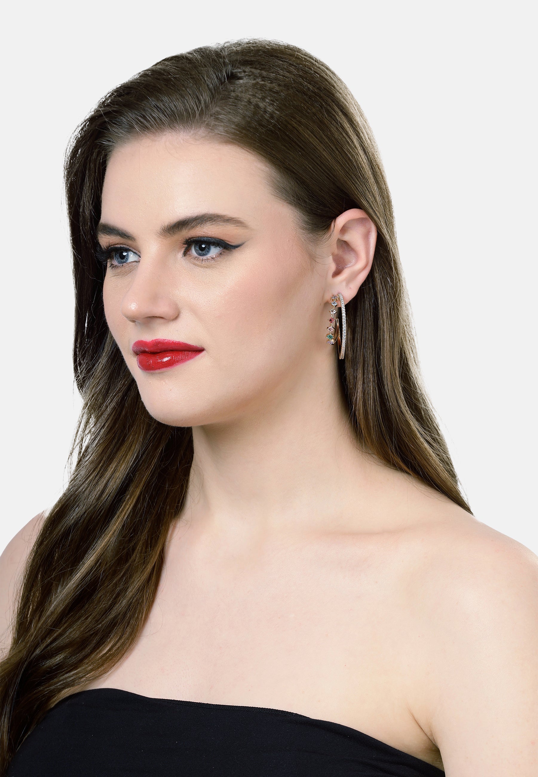 Boucles d'oreilles créoles multicolores