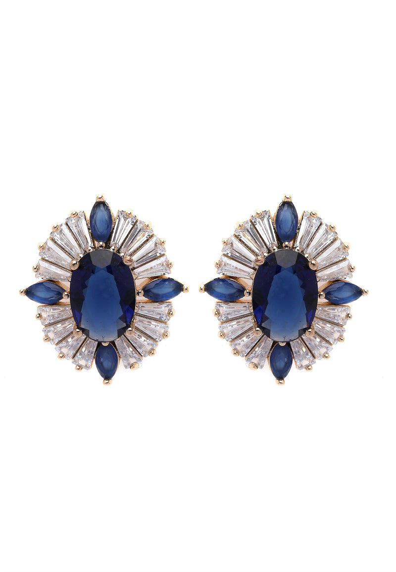 Boucles d'oreilles puces bleu foncé intemporelles