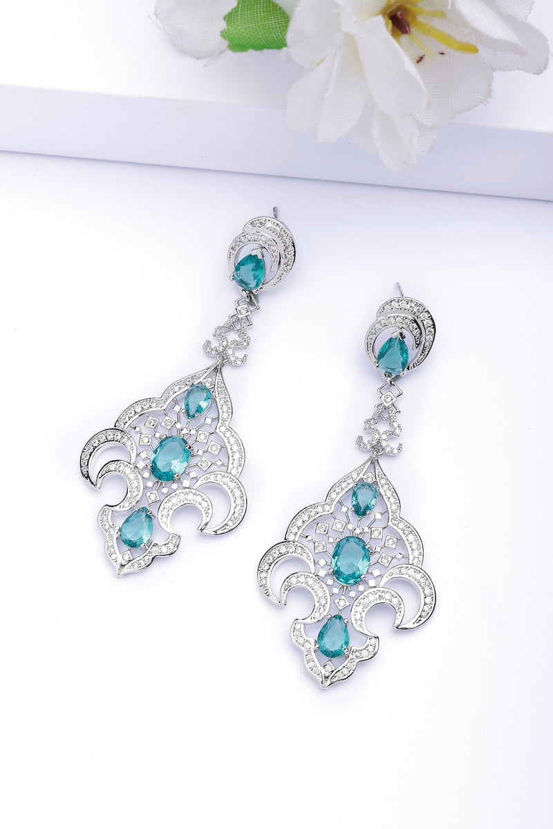 Contemporary Designer Green Drop Earrings