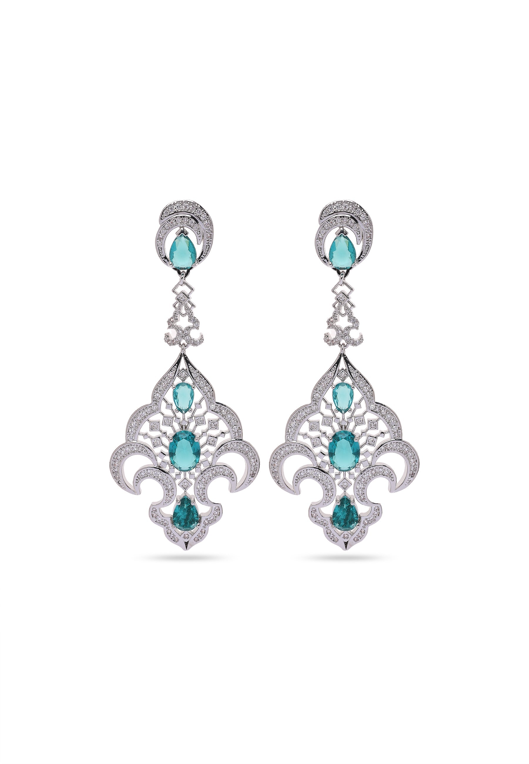 Contemporary Designer Green Drop Earrings