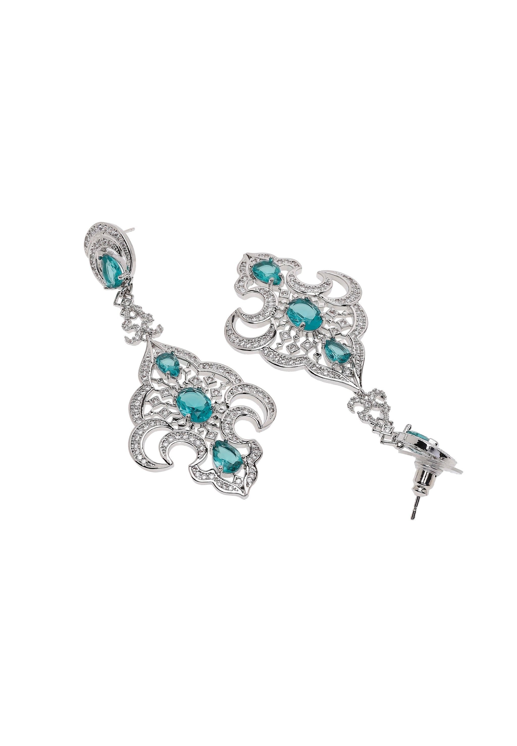 Contemporary Designer Green Drop Earrings