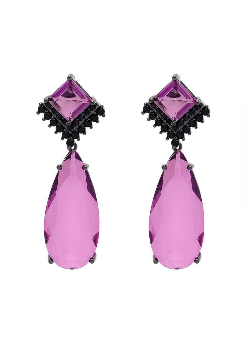 Boucles d'oreilles violettes en forme de goutte de pluie