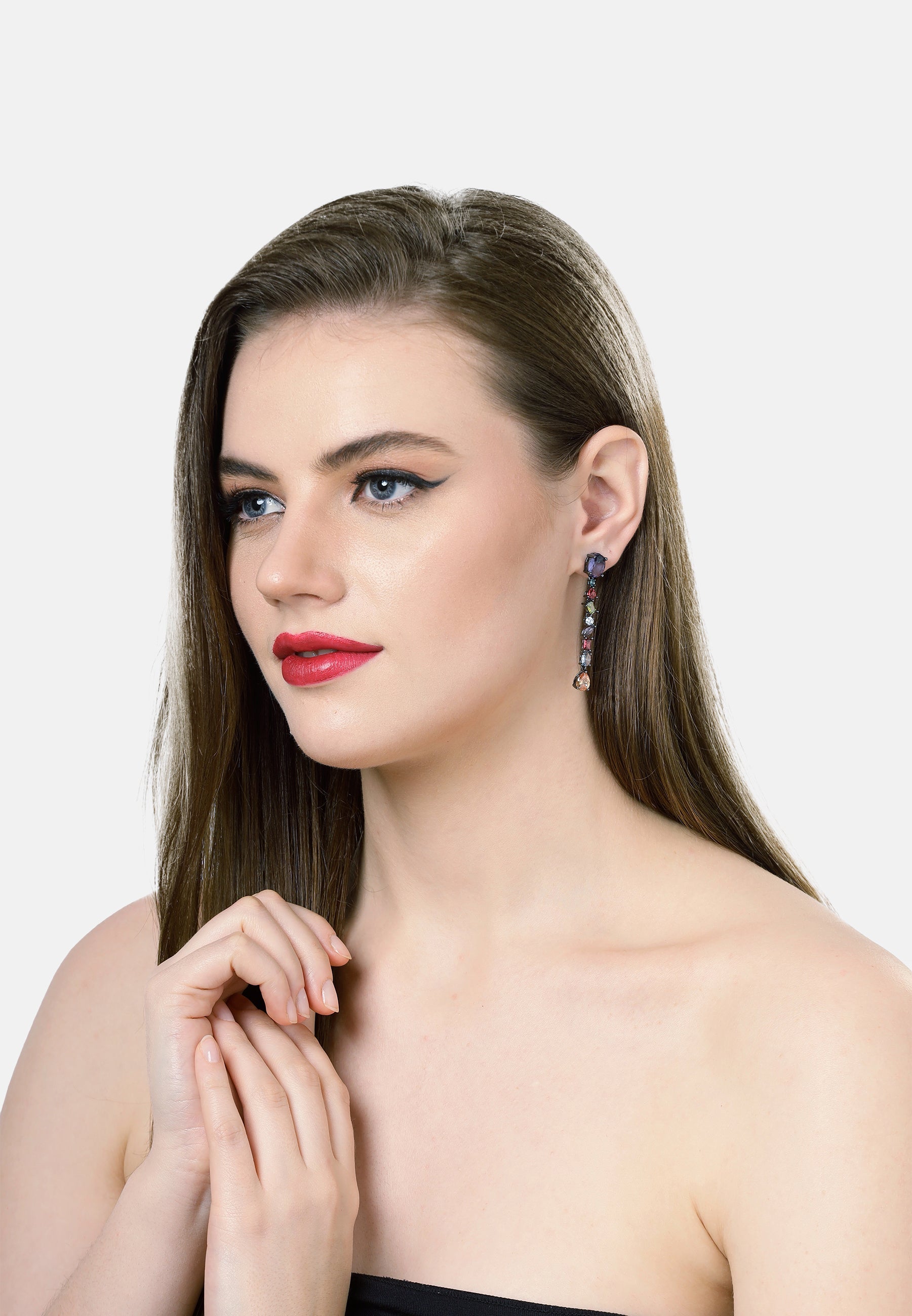 Multi-coloured Long Tassel Earrings