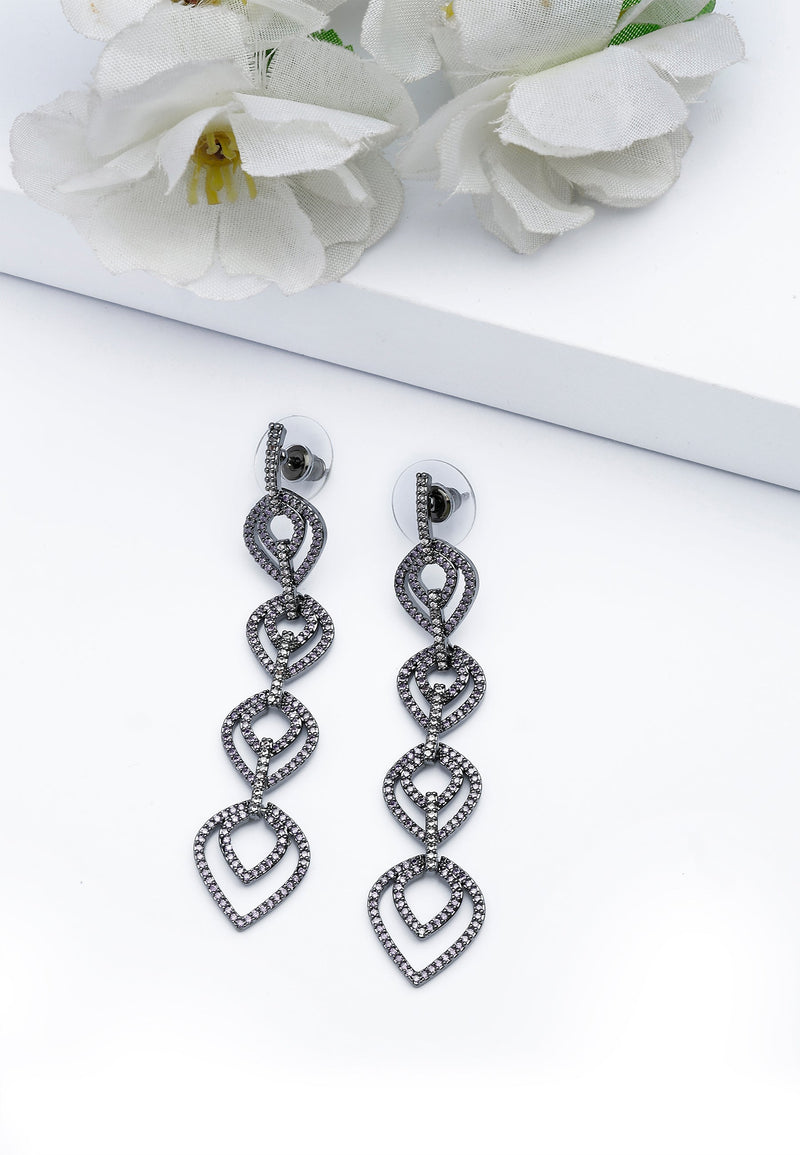 Boucles d'oreilles pendantes violettes en forme de larme