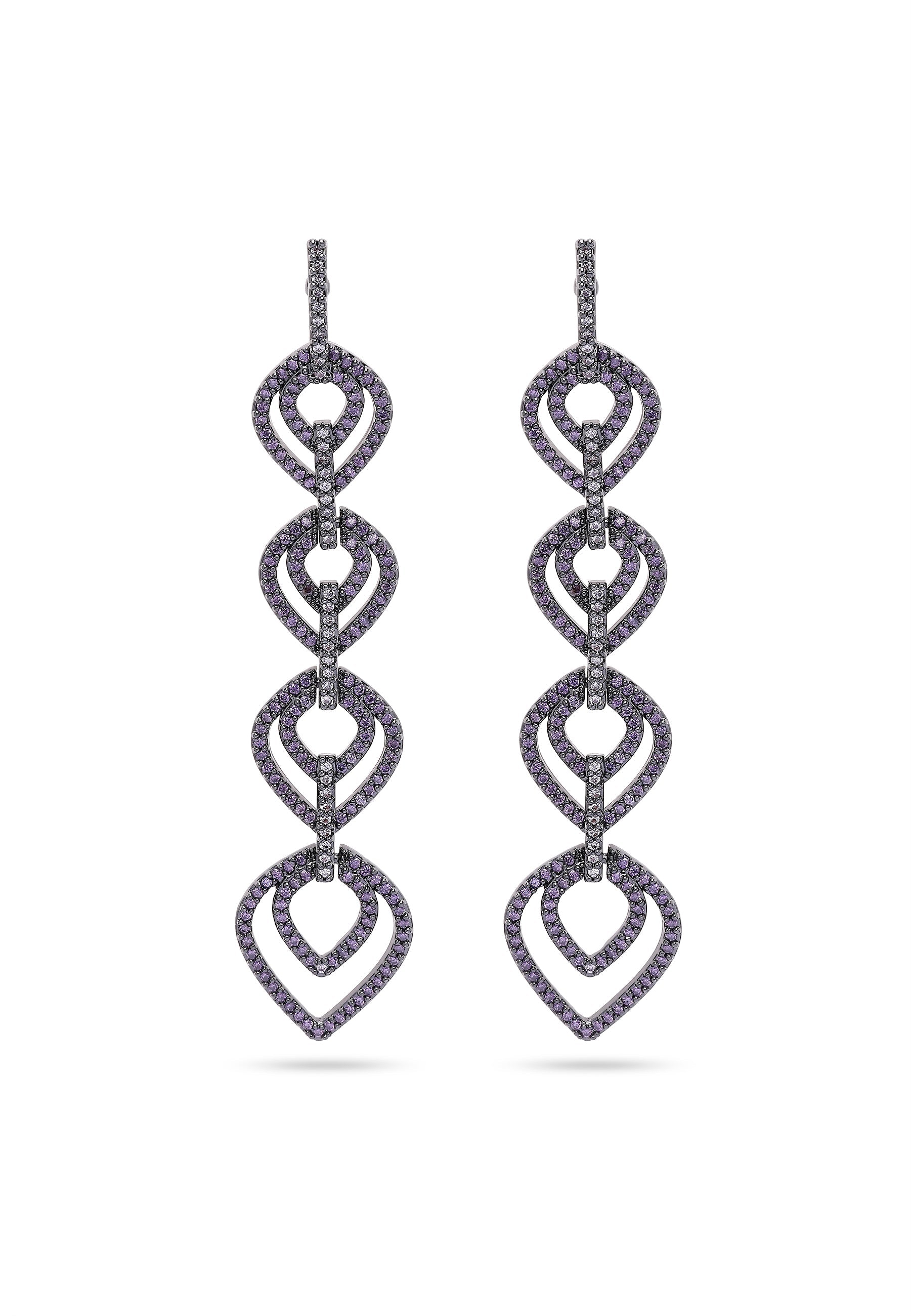 Purple Teardrop Dangle Earrings
