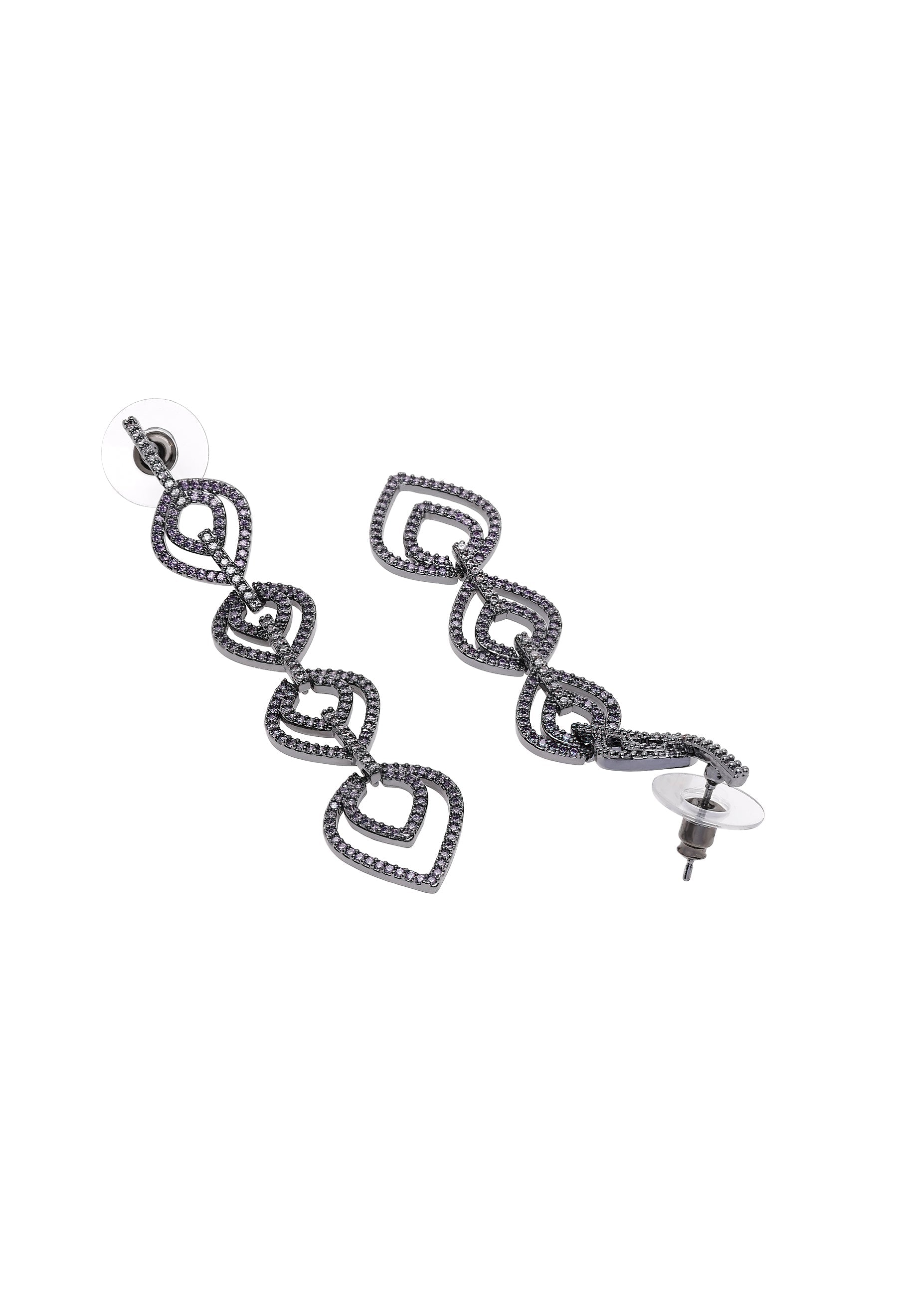 Purple Teardrop Dangle Earrings