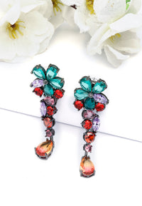 Multicolored Floral Drop Earrings