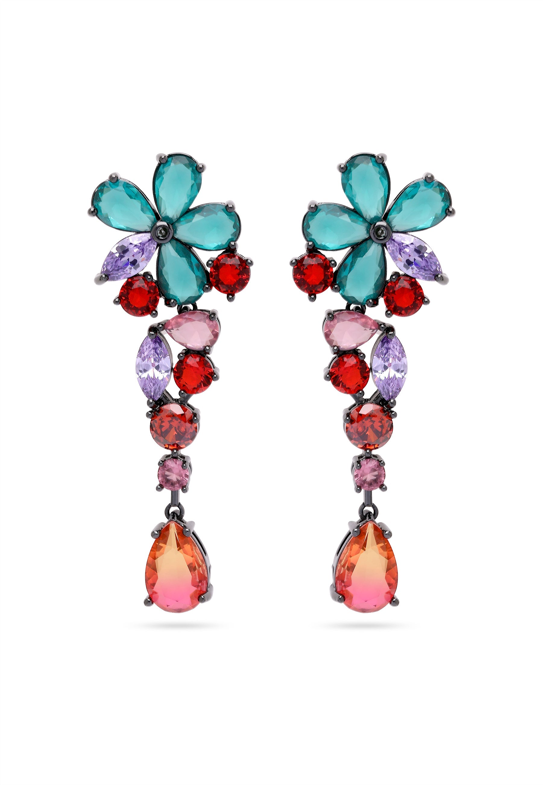 Multicolored Floral Drop Earrings