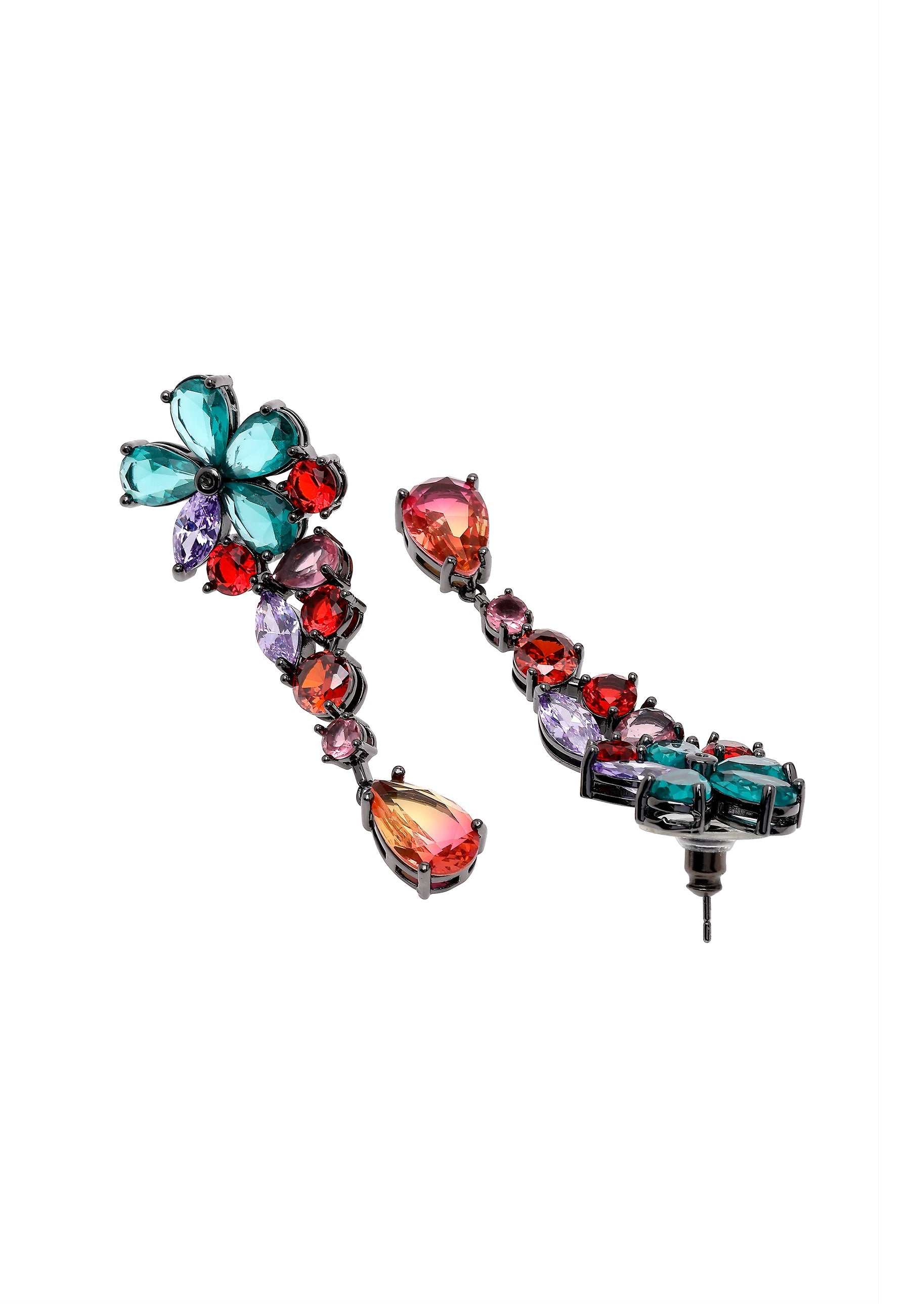 Multicolored Floral Drop Earrings