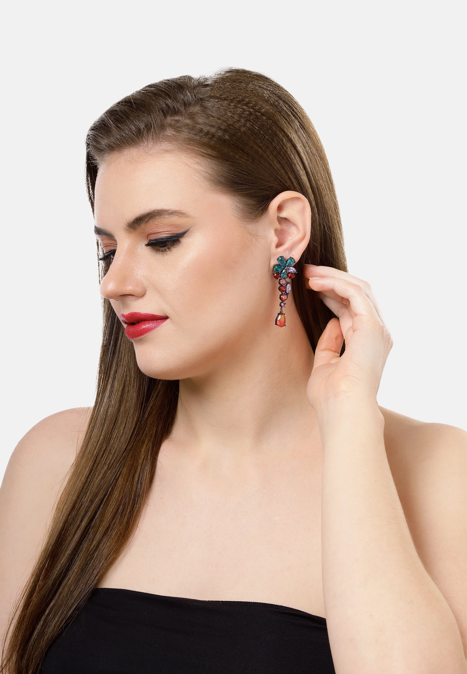 Multicolored Floral Drop Earrings