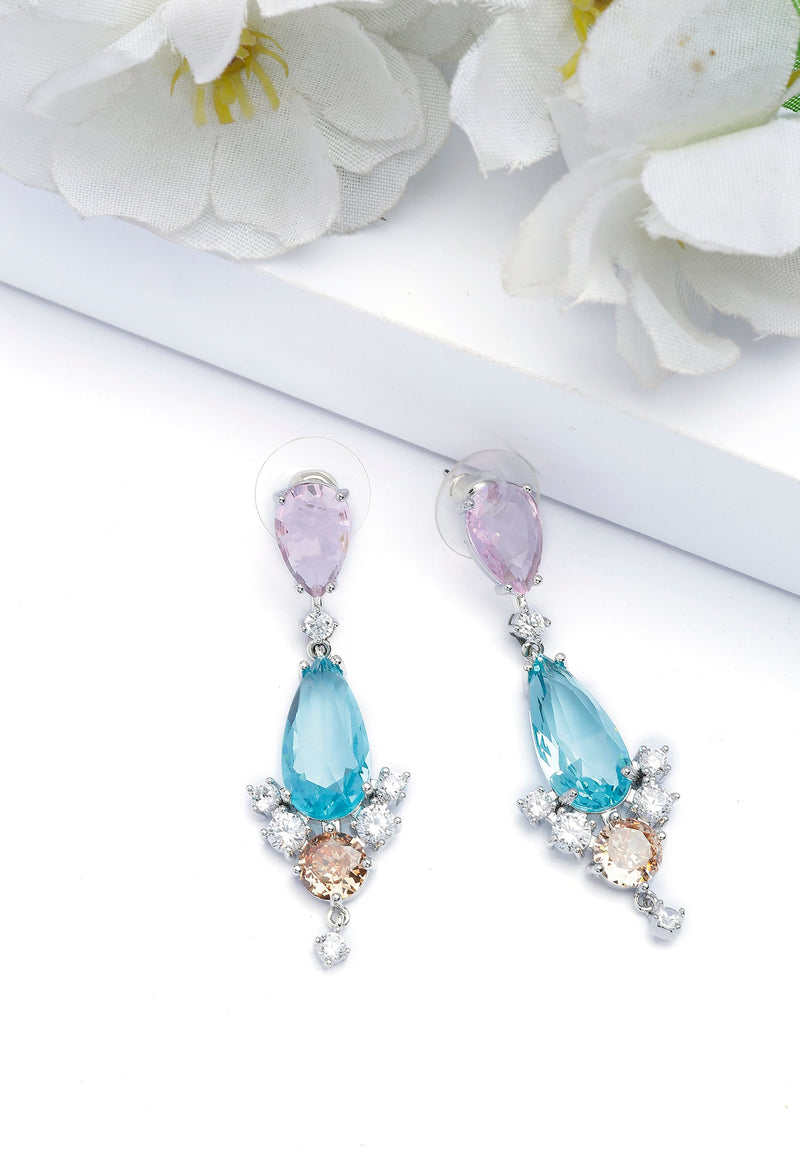 Boucles d'oreilles pendantes géométriques multicolores