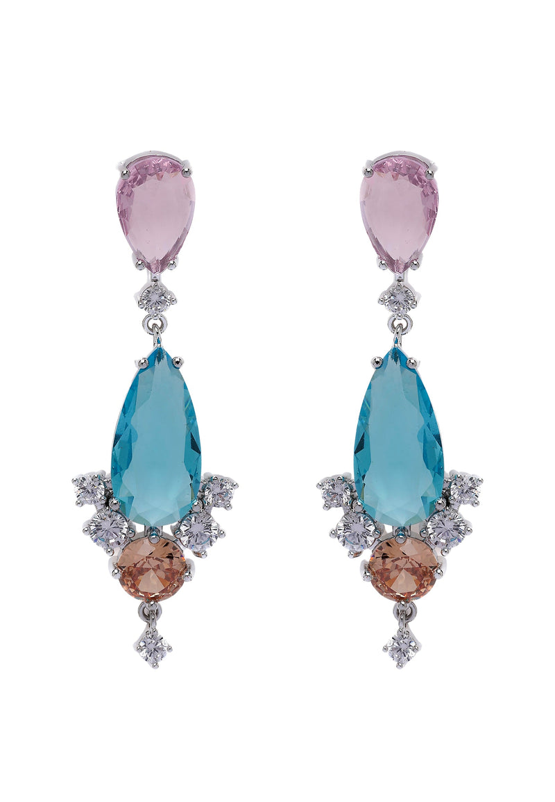 Boucles d'oreilles pendantes géométriques multicolores