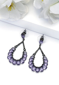 Dark Purple Teardrop Earrings