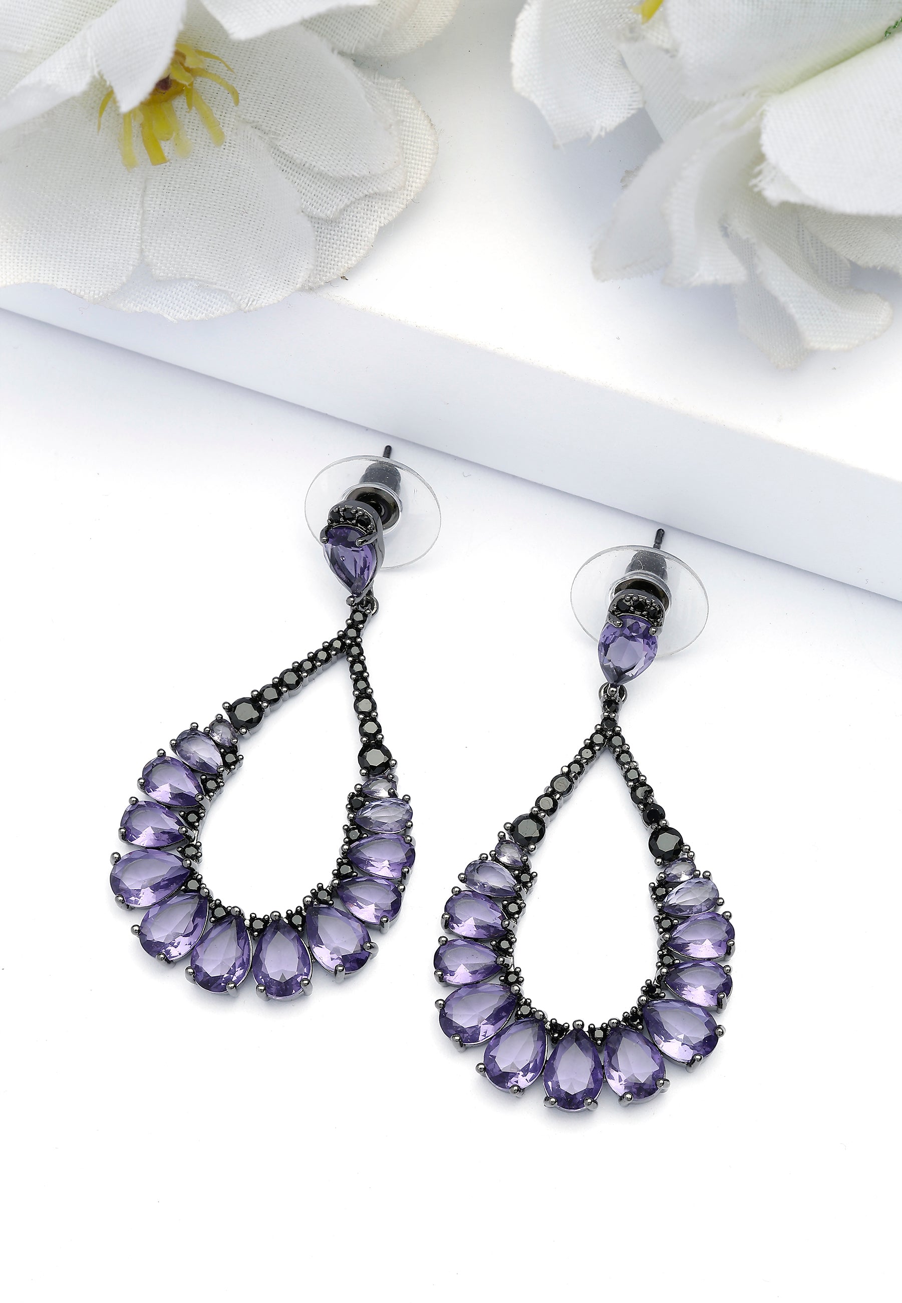 Dark Purple Teardrop Earrings