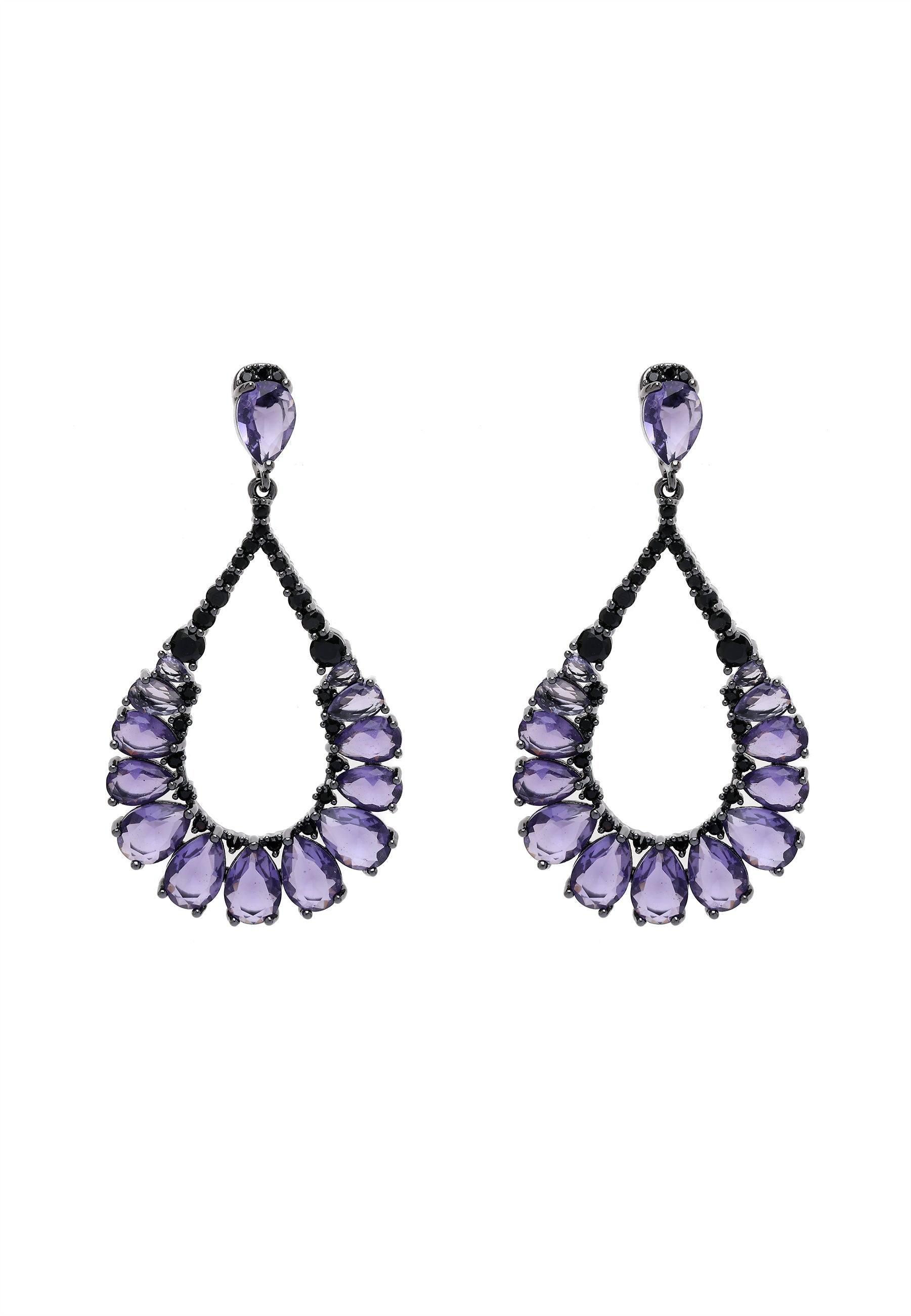 Dark Purple Teardrop Earrings