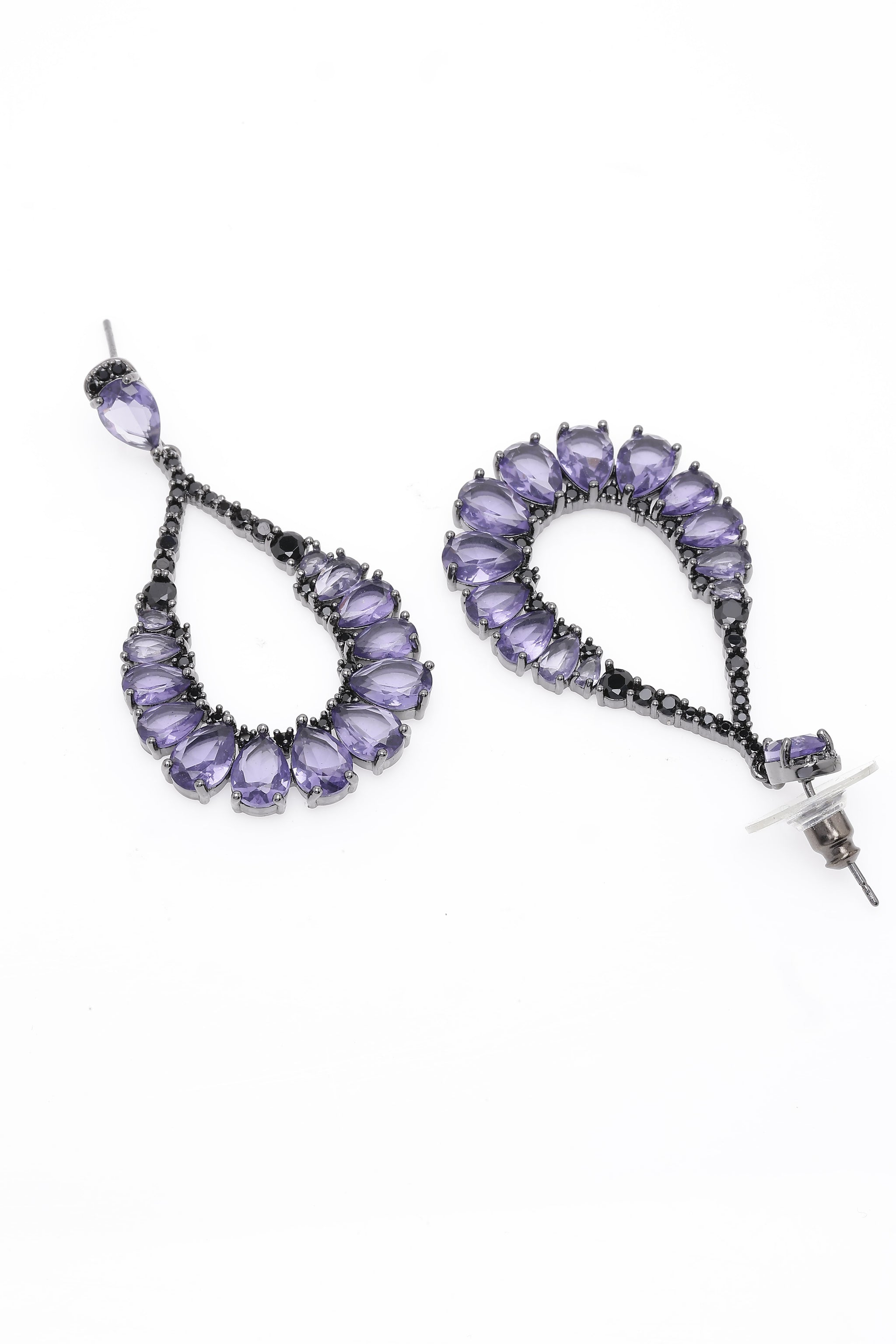 Dark Purple Teardrop Earrings