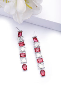 Hot Red Square Drop Earrings