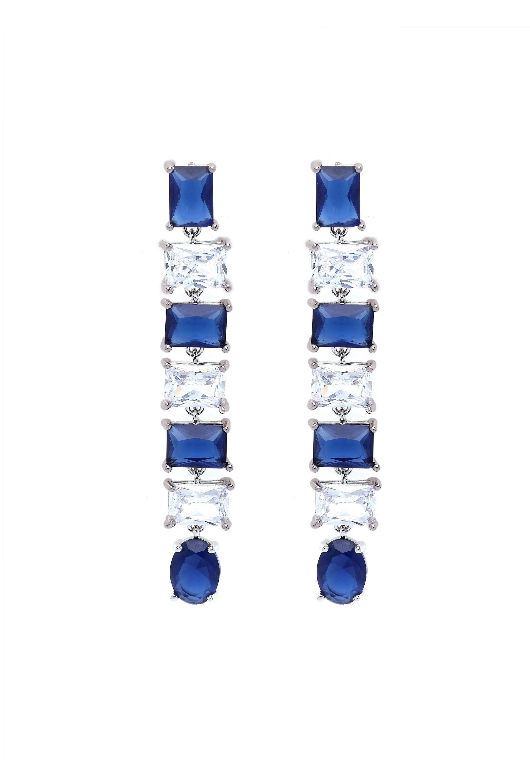 Blue Square Drop Earrings