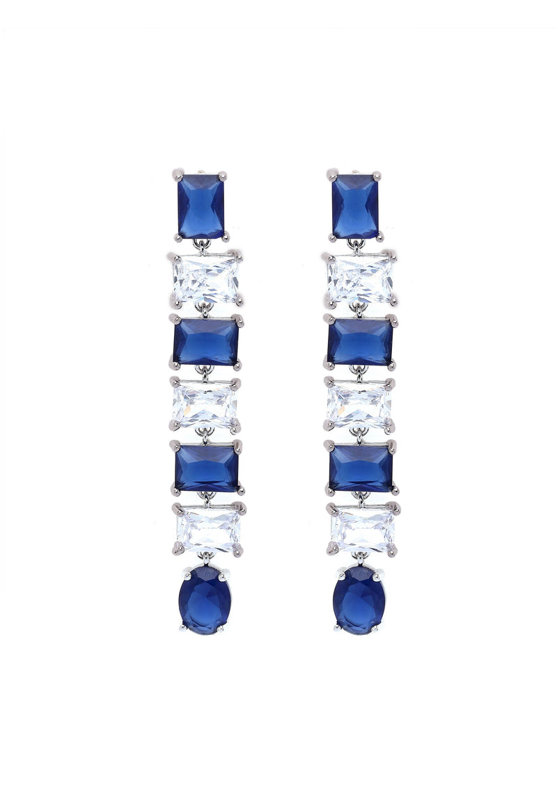 Blue Square Drop Earrings