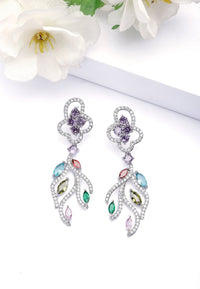 Multicolored Modern Floral Dangle earrings