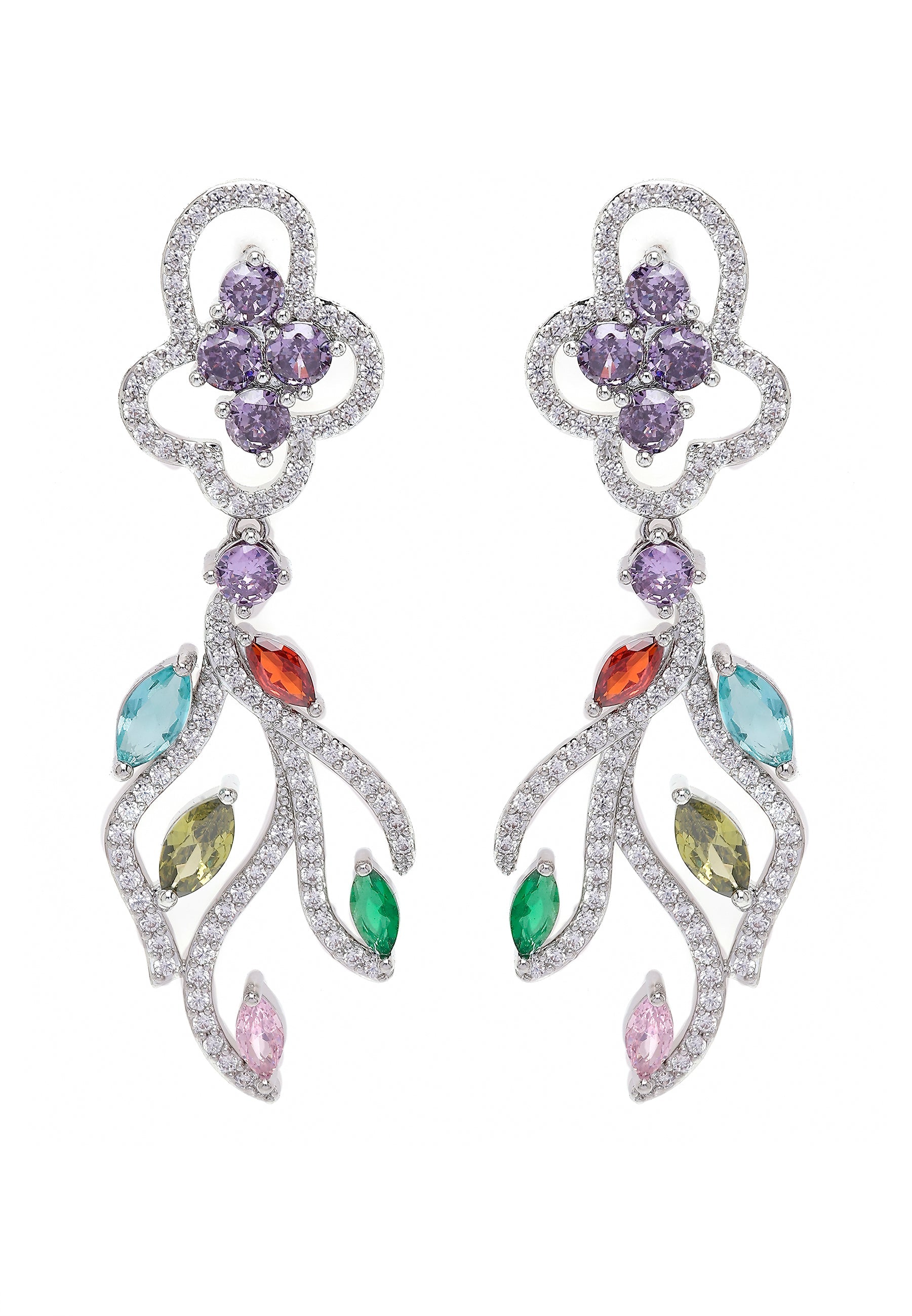 Multicolored Modern Floral Dangle earrings