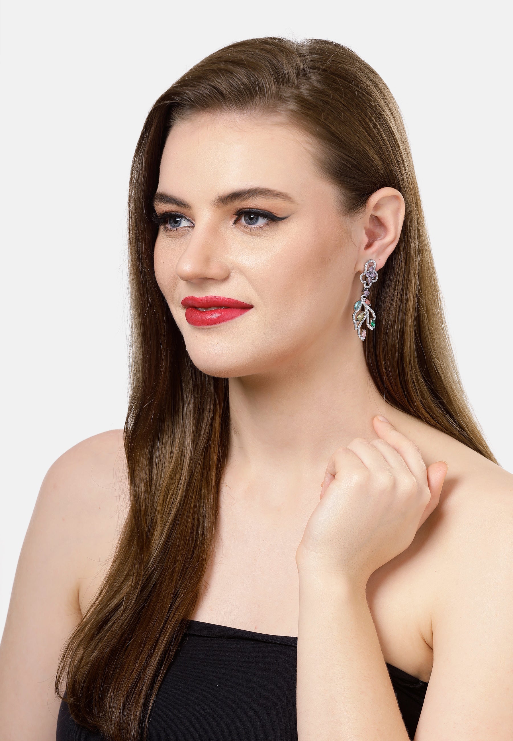 Multicolored Modern Floral Dangle earrings