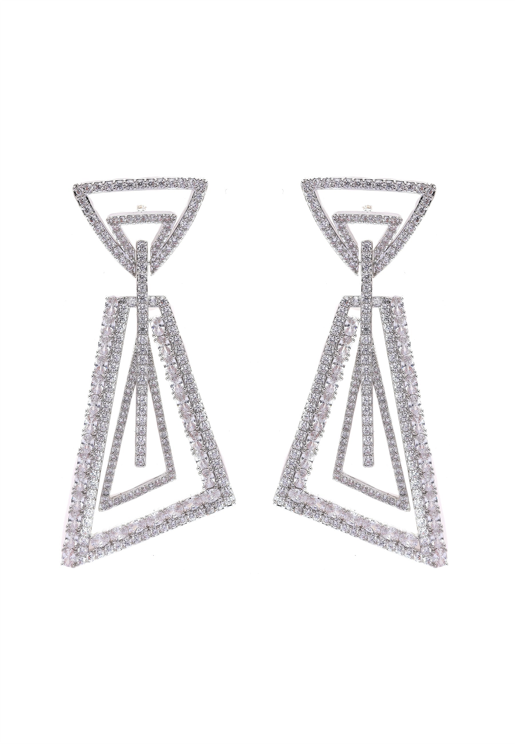 Shimmering Geometric Dangle Earrings