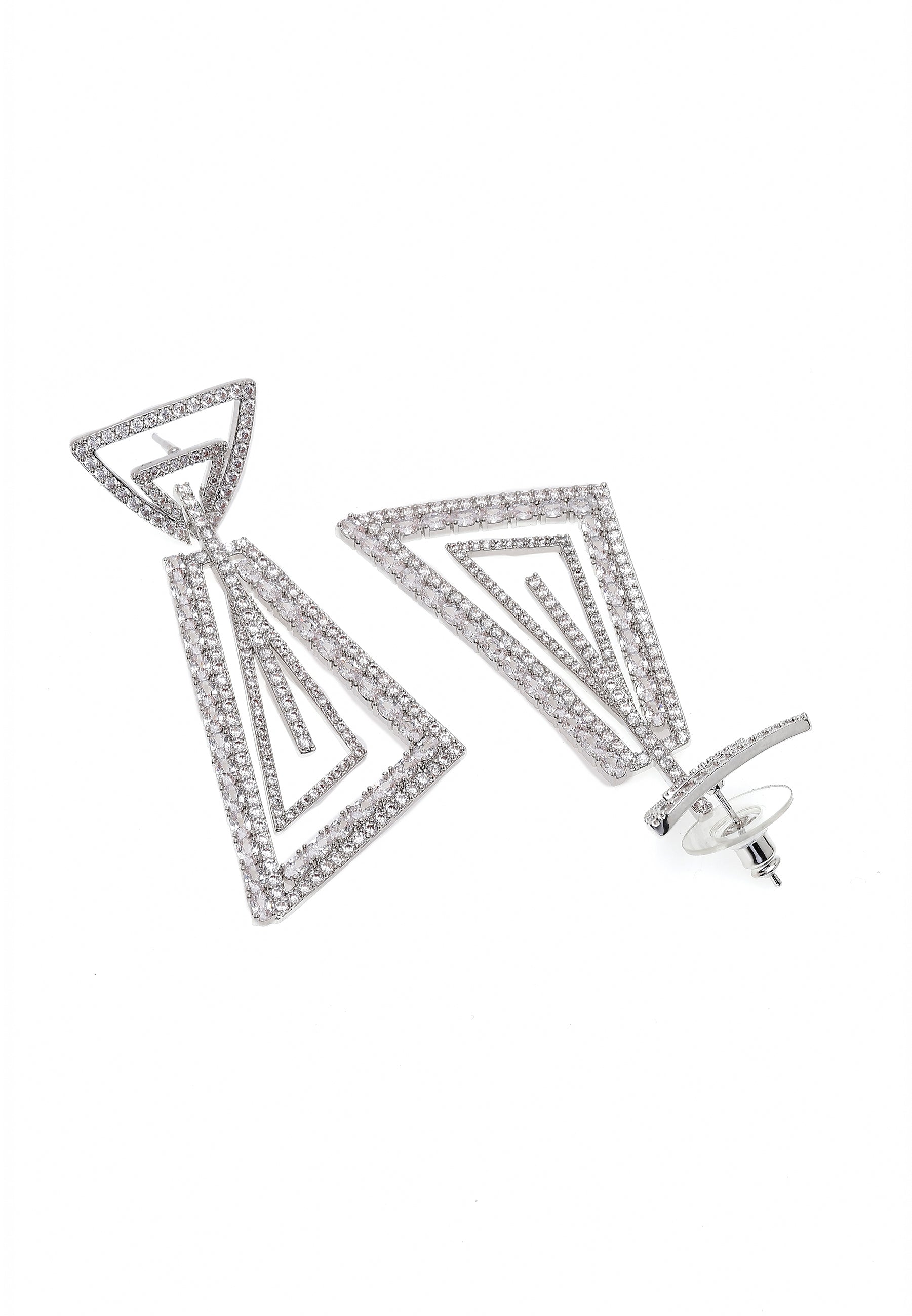 Boucles d'oreilles pendantes géométriques scintillantes