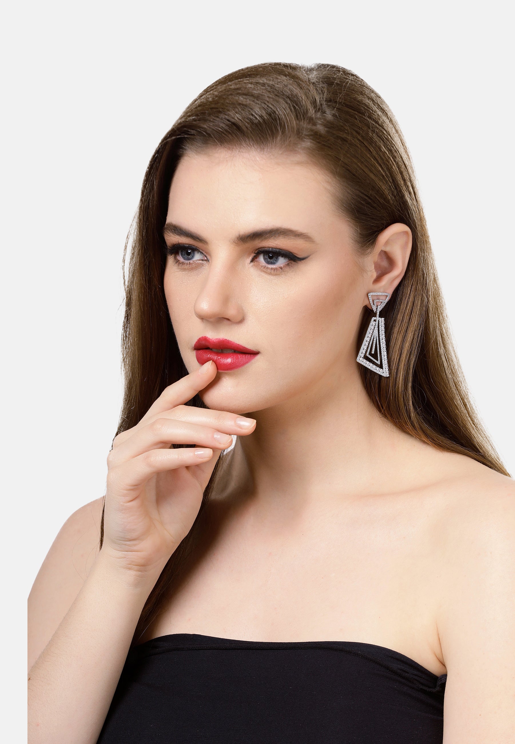 Boucles d'oreilles pendantes géométriques scintillantes