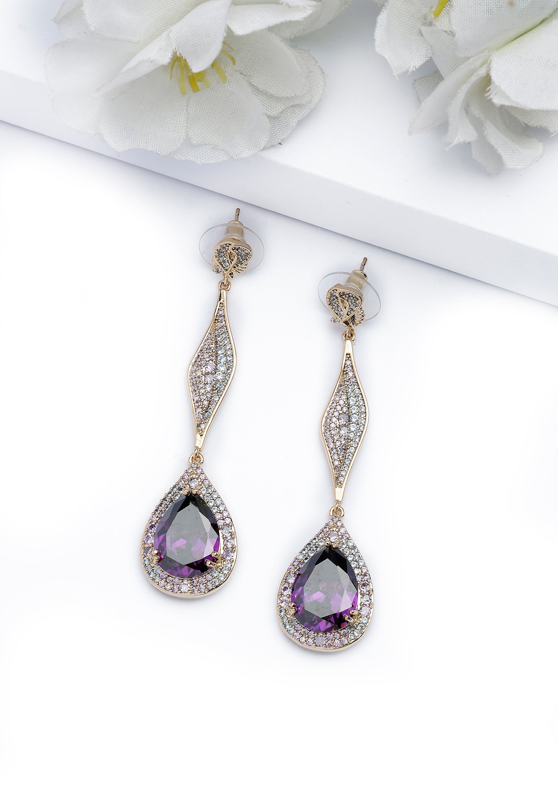 Gleaming Long Dangle Earrings