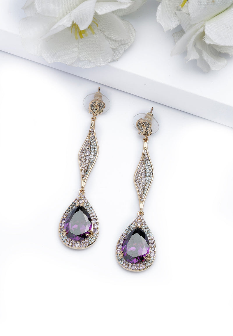 Boucles d'oreilles pendantes longues et brillantes