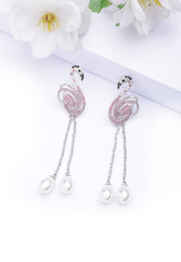 Boucles d'oreilles pendantes cygne mignonnes
