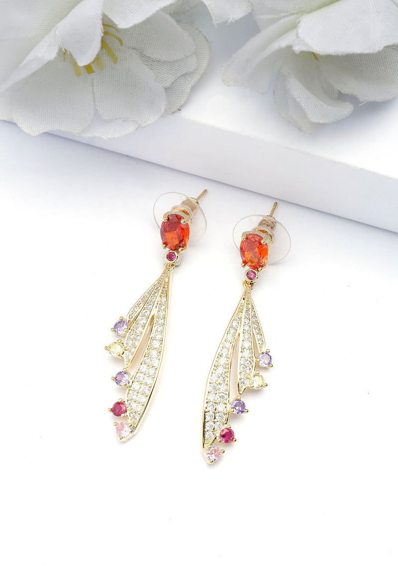 Boucles d'oreilles pendantes en plumes