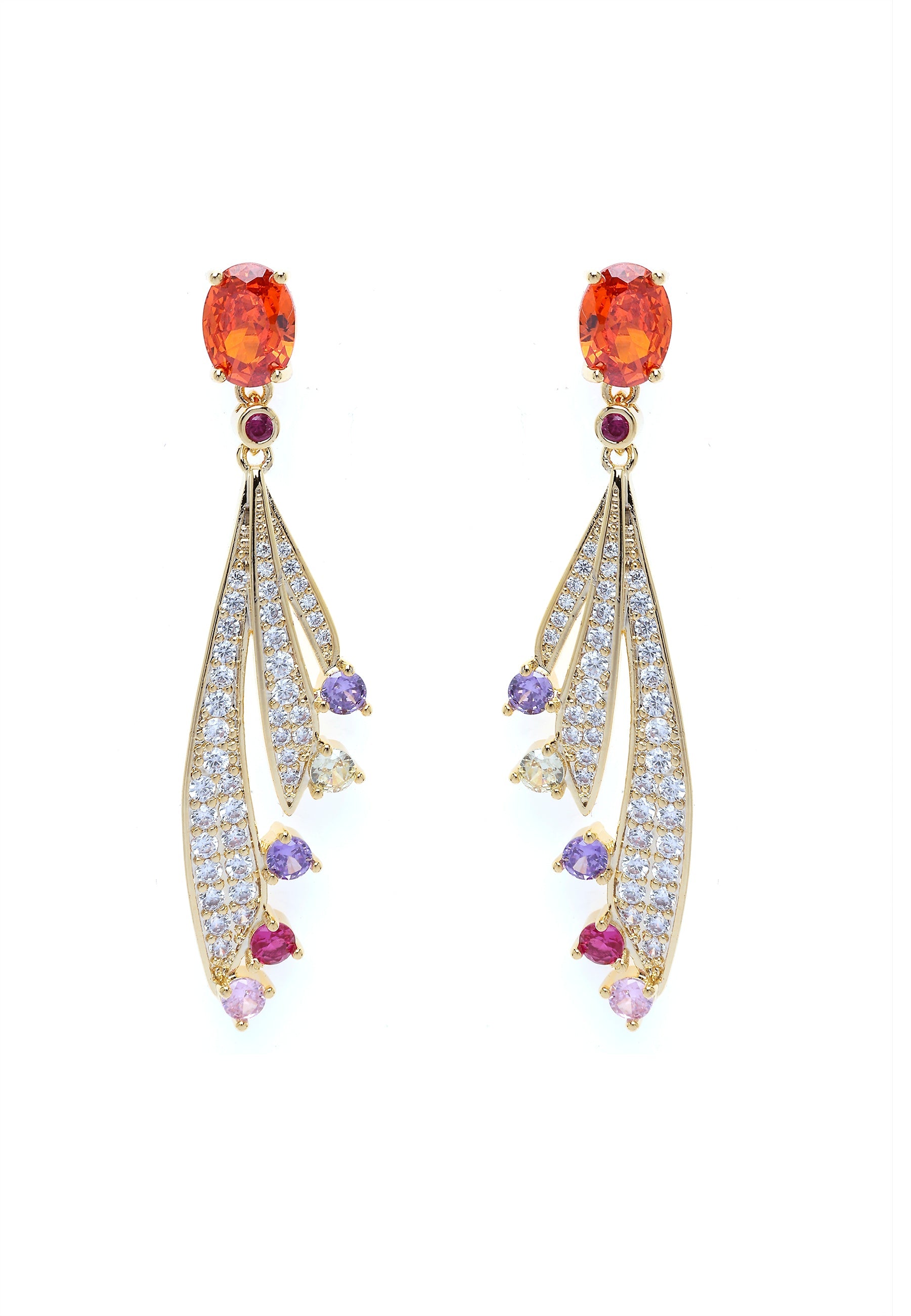 Boucles d'oreilles pendantes en plumes