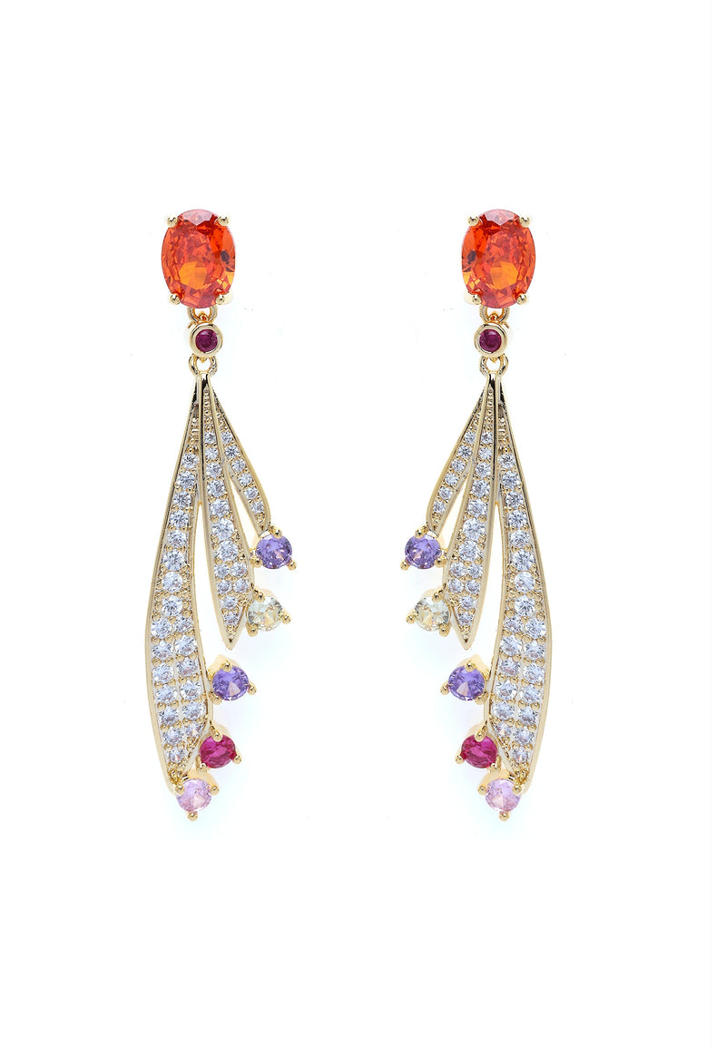 Boucles d'oreilles pendantes en plumes