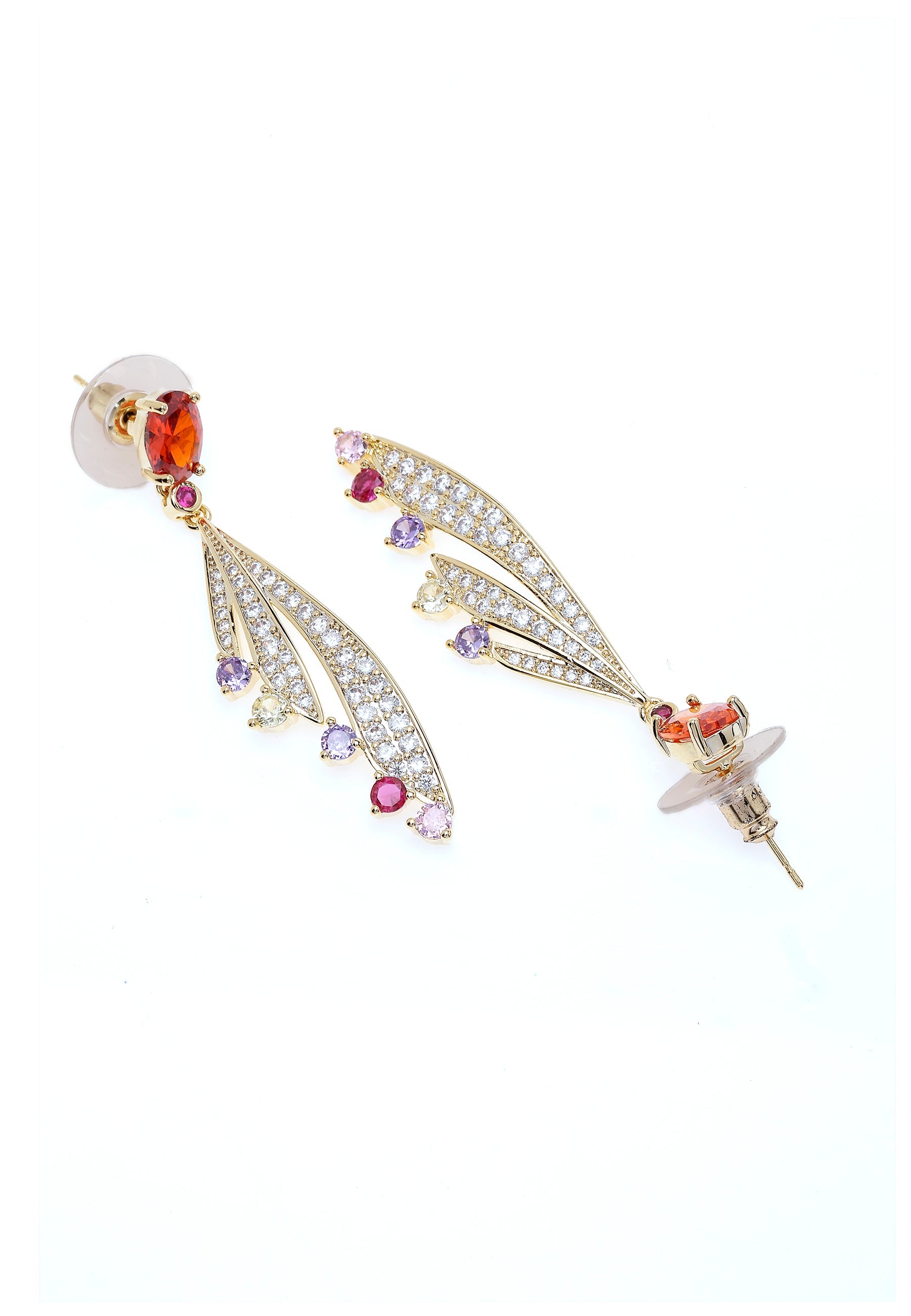 Boucles d'oreilles pendantes en plumes