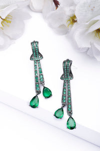Green Knot Dangle Earrings
