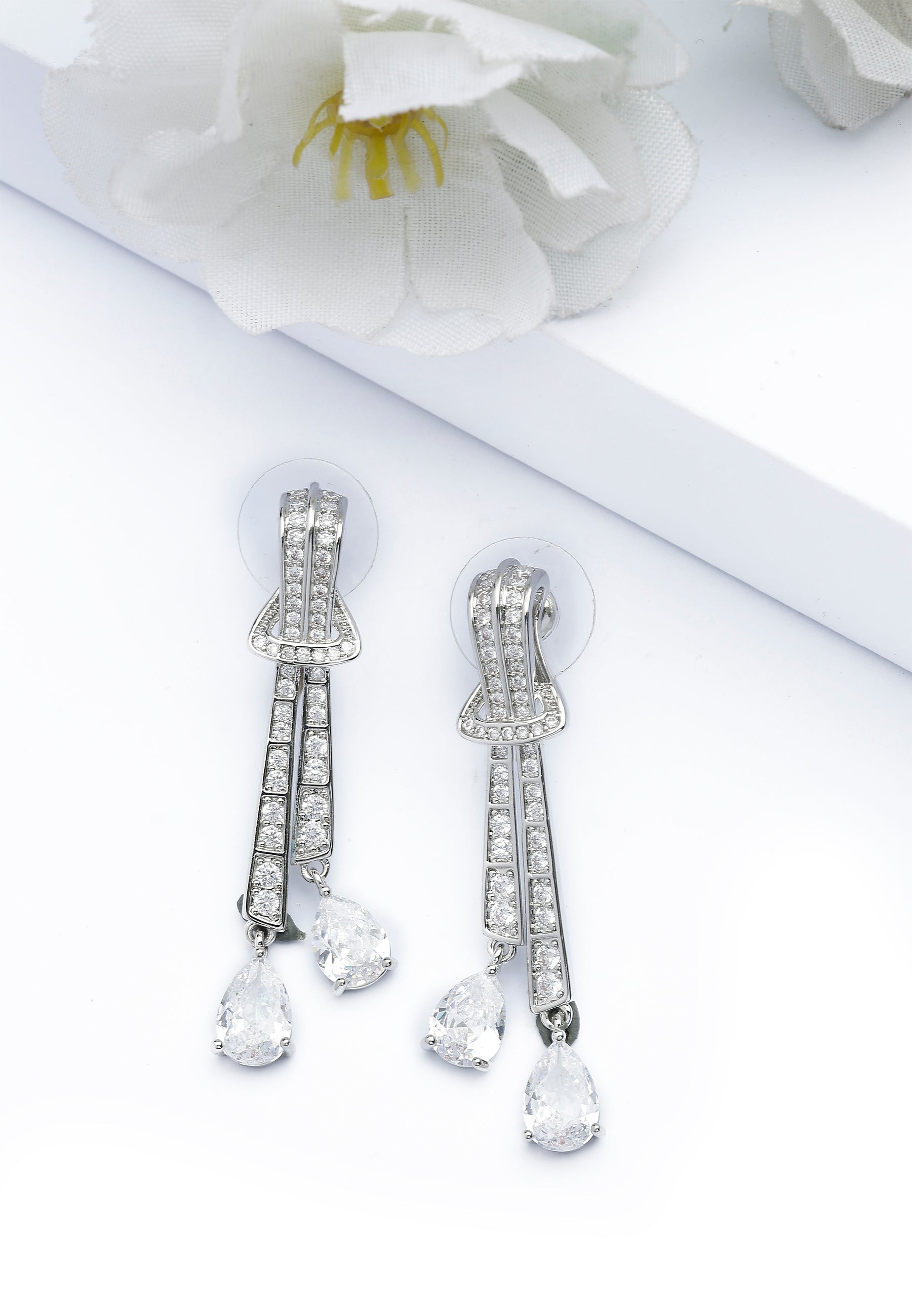 Silver Knot Dangle Earrings