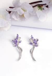 Boucles d'oreilles à tige florale magnifiques