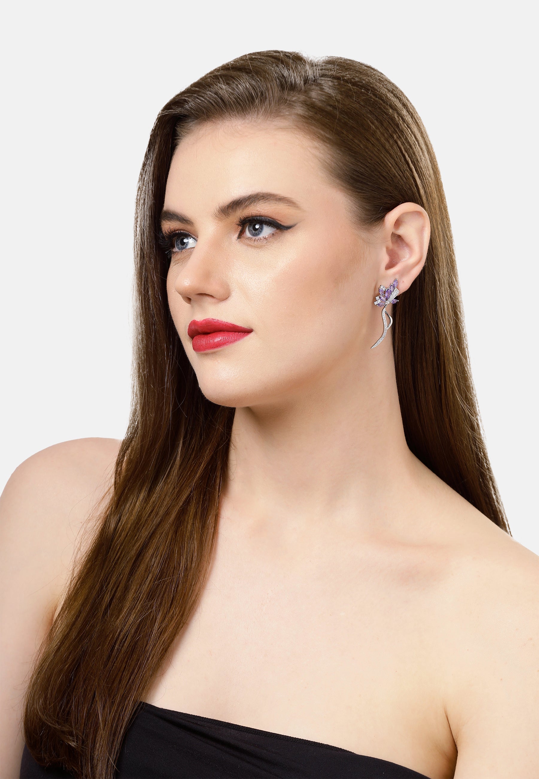 Beautiful Floral Stem Earrings