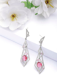 Boucles d'oreilles pendantes géométriques creuses et scintillantes