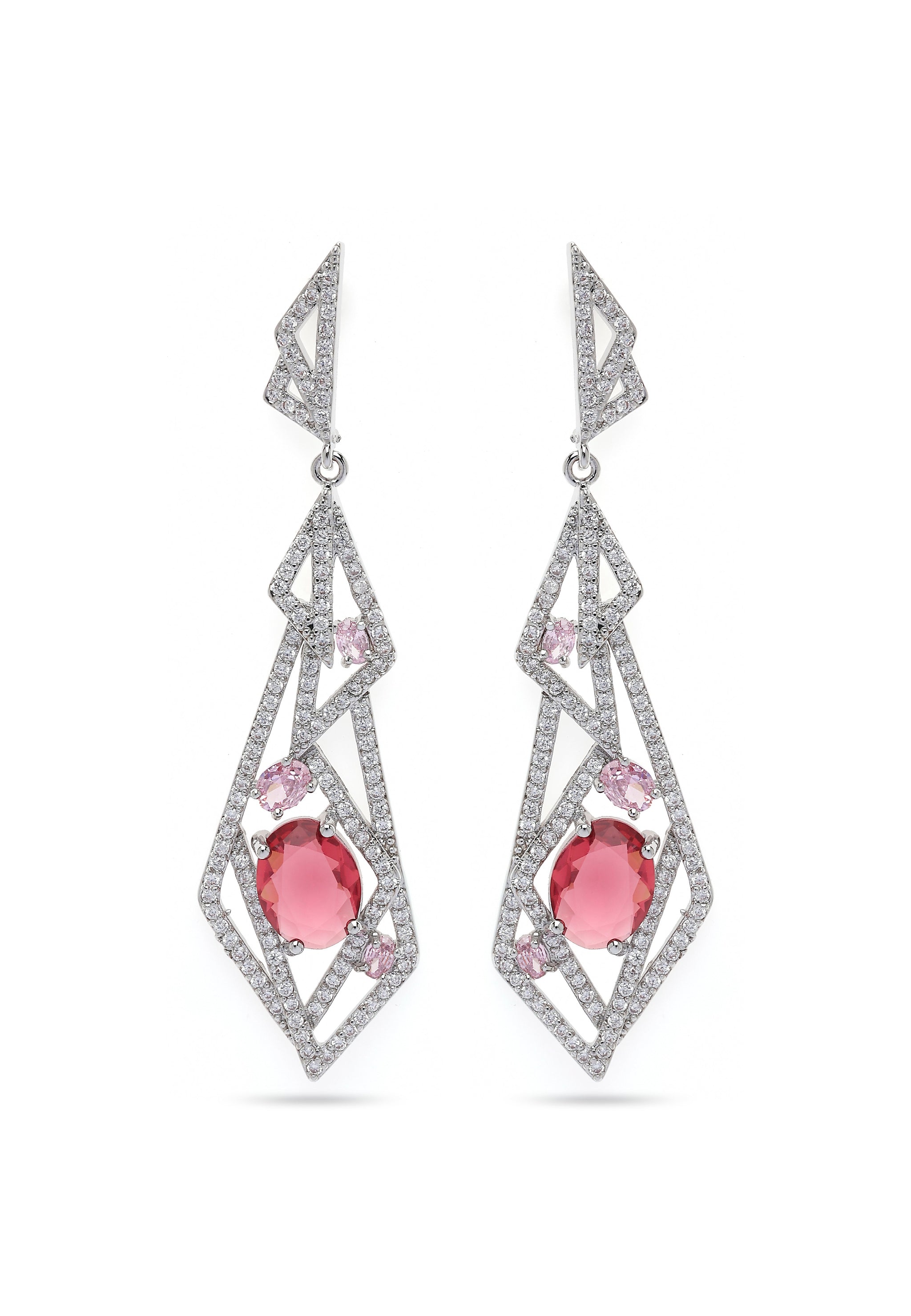 Glittering Hollow Geometric Dangle Earrings