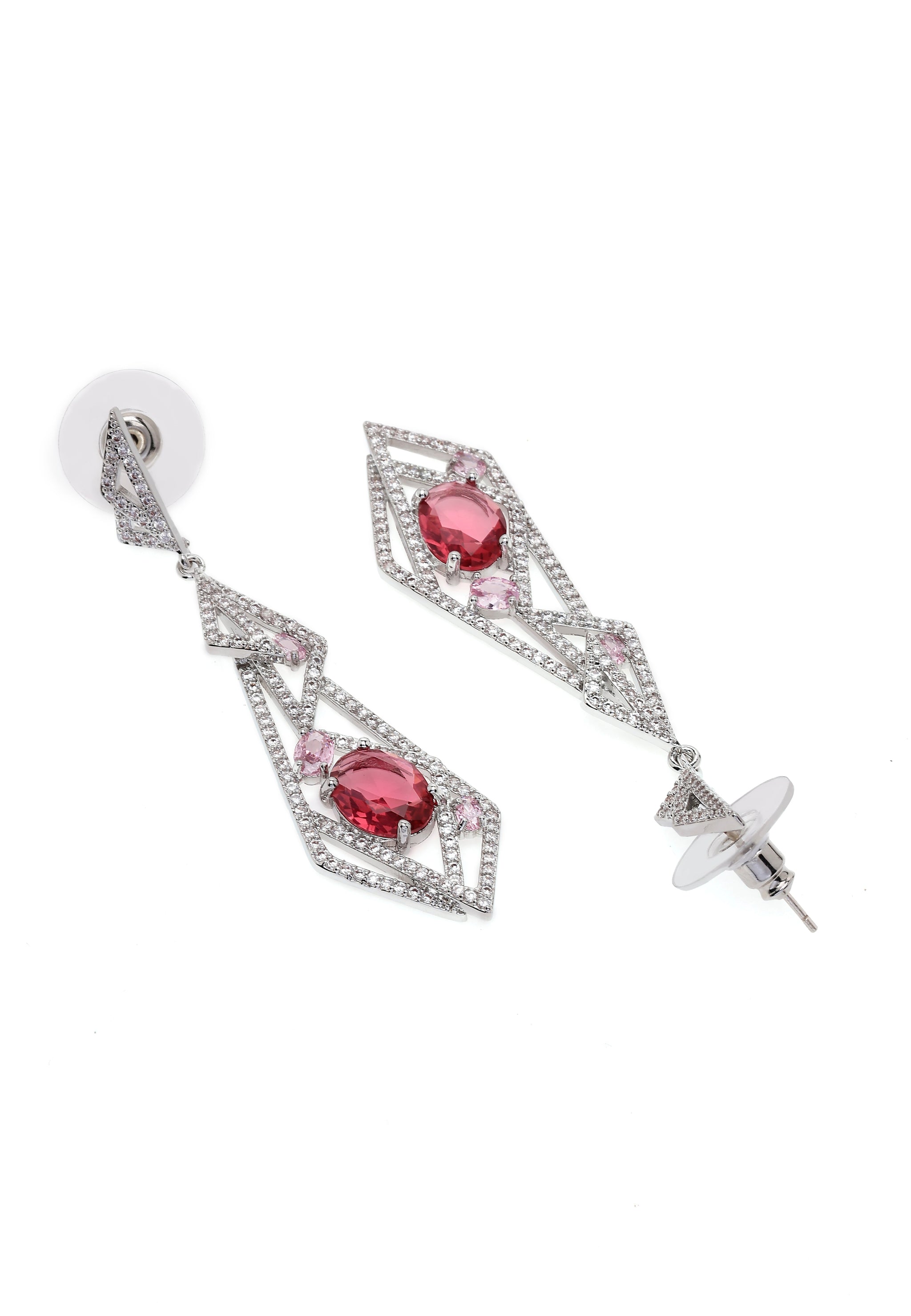 Glittering Hollow Geometric Dangle Earrings