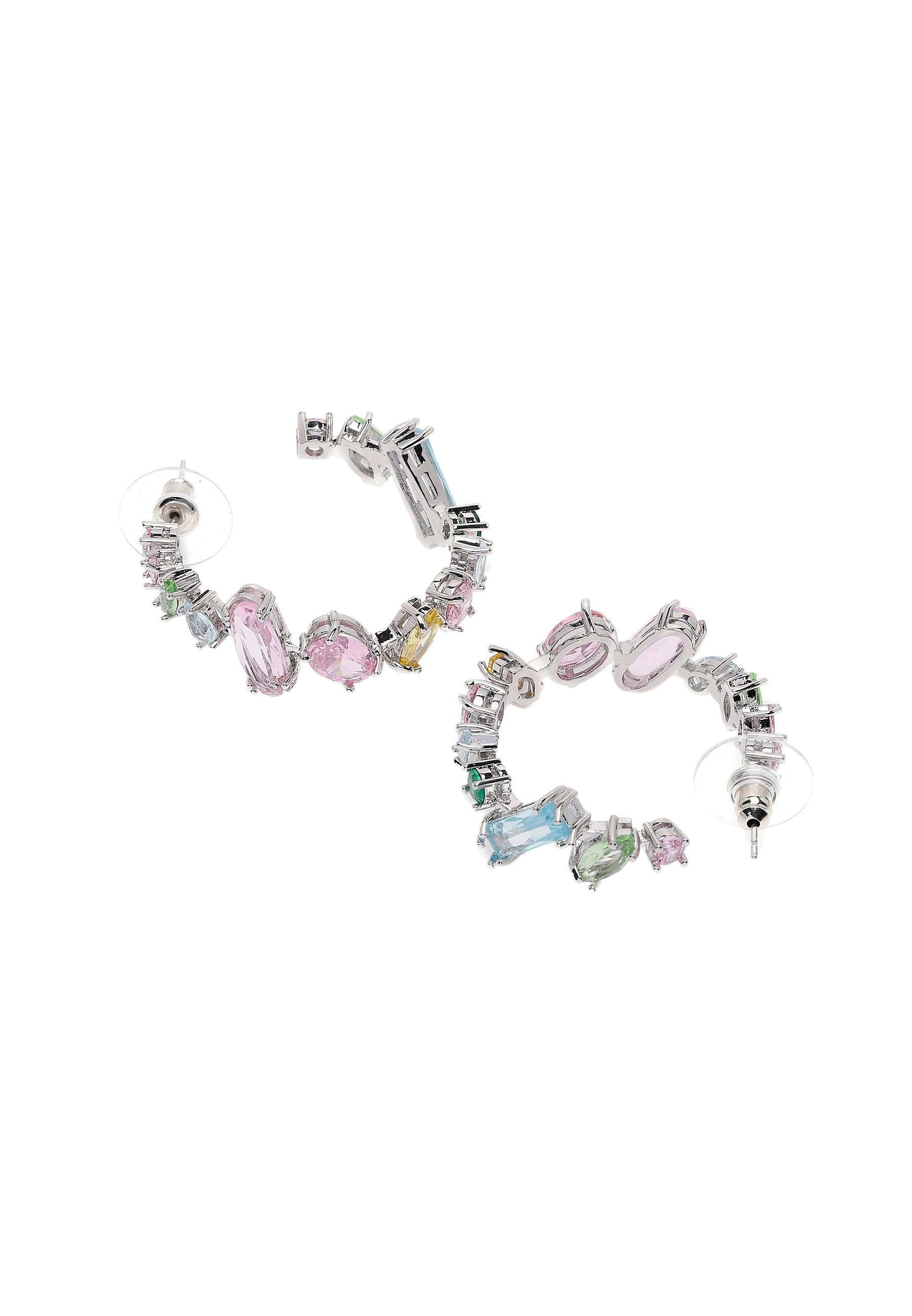 Boucles d'oreilles créoles multicolores fantaisie