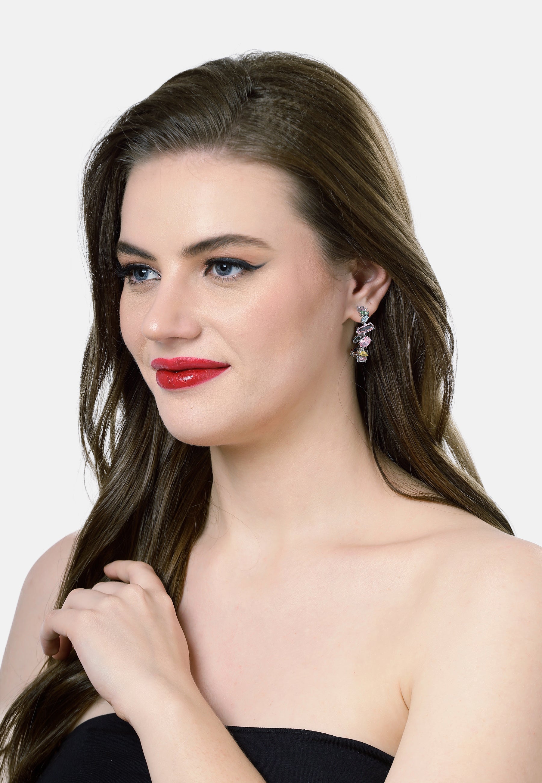 Boucles d'oreilles créoles multicolores fantaisie