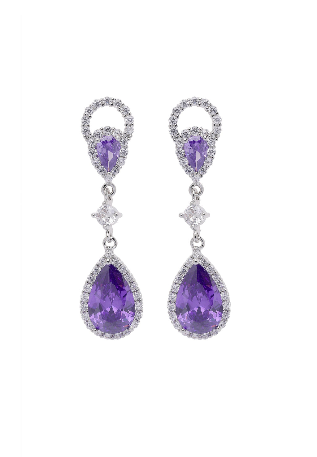 Boucles d'oreilles intemporelles en forme de goutte de pluie bleue