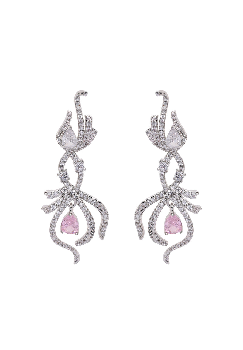 Infinity Pink Pear shaped Earrings